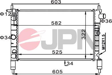 JPN 60C9030-JPN - Радиатор, охлаждение двигателя parts5.com