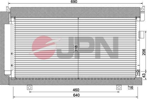 JPN 60C9132-JPN - Конденсатор кондиционера parts5.com