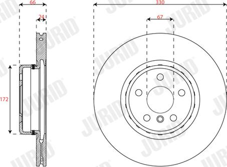 Jurid 563693JVC-1 - Тормозной диск parts5.com