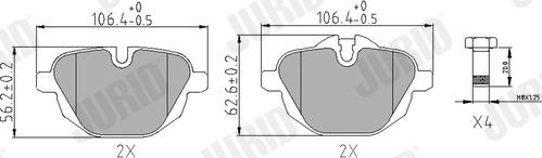 Jurid 574175J - Тормозные колодки, дисковые, комплект parts5.com