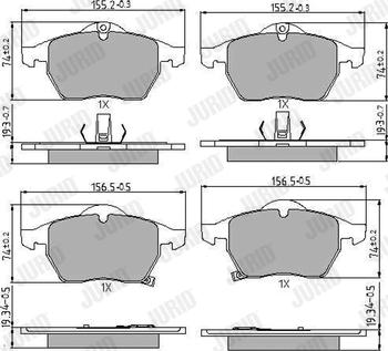 Jurid 571997J - Тормозные колодки, дисковые, комплект parts5.com