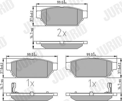 Jurid 571943J - Тормозные колодки, дисковые, комплект parts5.com