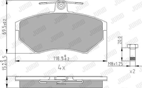 Jurid 571969J - Тормозные колодки, дисковые, комплект parts5.com