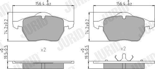 Jurid 571935J - Тормозные колодки, дисковые, комплект parts5.com