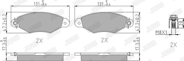 Jurid 571931J - Тормозные колодки, дисковые, комплект parts5.com