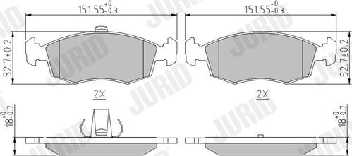 Jurid 571974J - Тормозные колодки, дисковые, комплект parts5.com