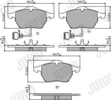 Jurid 571512J - Тормозные колодки, дисковые, комплект parts5.com