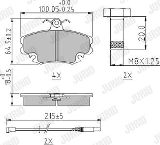 Jurid 571526J - Тормозные колодки, дисковые, комплект parts5.com