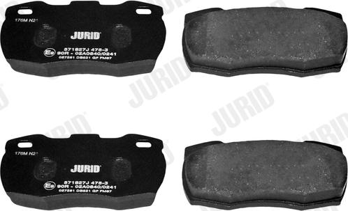 Jurid 571827J - Тормозные колодки, дисковые, комплект parts5.com