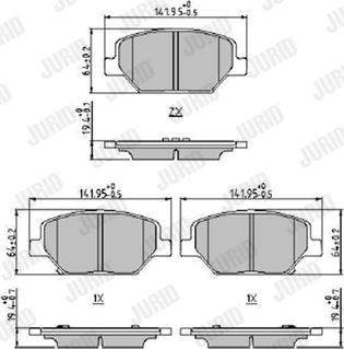 Jurid 573920J - Тормозные колодки, дисковые, комплект parts5.com