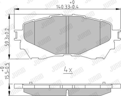 Jurid 573444J - Тормозные колодки, дисковые, комплект parts5.com