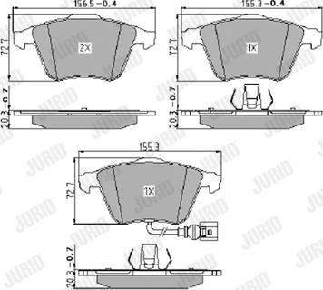 Jurid 573463J - Тормозные колодки, дисковые, комплект parts5.com