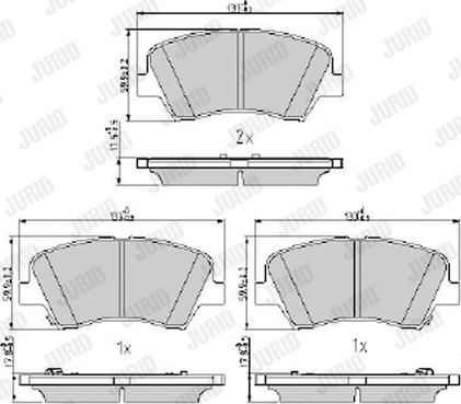 Jurid 573406J - Тормозные колодки, дисковые, комплект parts5.com