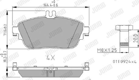 Jurid 573403J - Тормозные колодки, дисковые, комплект parts5.com