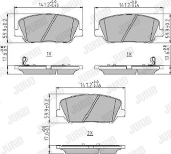 Jurid 573407J - Тормозные колодки, дисковые, комплект parts5.com