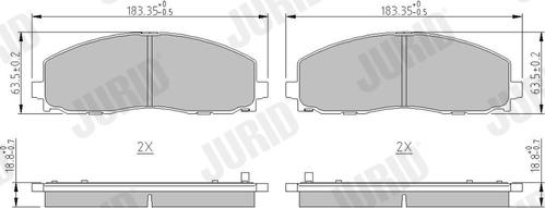 Jurid 573411J - Тормозные колодки, дисковые, комплект parts5.com