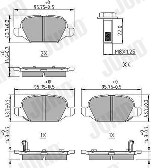 Jurid 573427J - Тормозные колодки, дисковые, комплект parts5.com