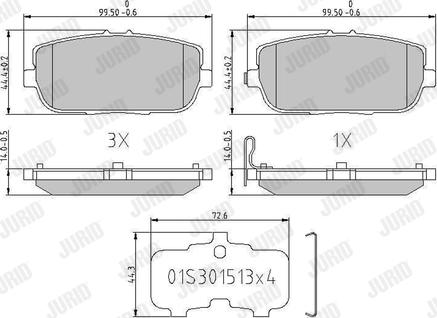 Jurid 573640J - Тормозные колодки, дисковые, комплект parts5.com