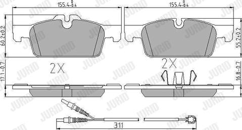 Jurid 573647J - Тормозные колодки, дисковые, комплект parts5.com