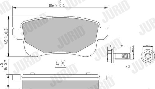 Jurid 573660J - Тормозные колодки, дисковые, комплект parts5.com