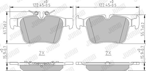 Jurid 573609J - Тормозные колодки, дисковые, комплект parts5.com