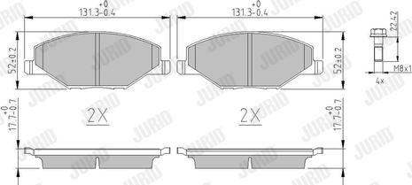 Jurid 573601J - Тормозные колодки, дисковые, комплект parts5.com