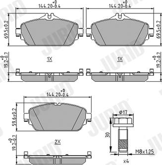 Jurid 573671J - Тормозные колодки, дисковые, комплект parts5.com