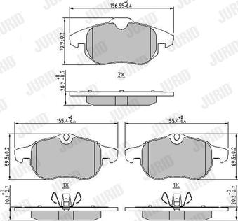 Jurid 573089J - Тормозные колодки, дисковые, комплект parts5.com