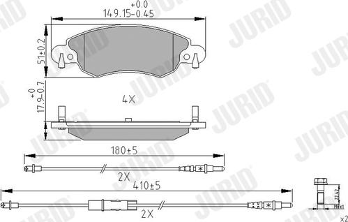 Jurid 573026J - Тормозные колодки, дисковые, комплект parts5.com