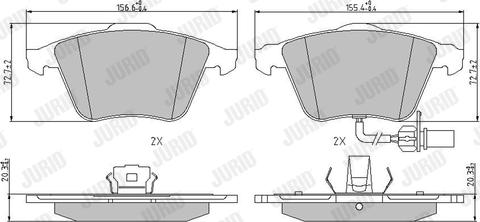 Jurid 573196J - Тормозные колодки, дисковые, комплект parts5.com