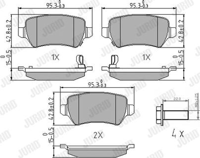 Jurid 573122J - Тормозные колодки, дисковые, комплект parts5.com