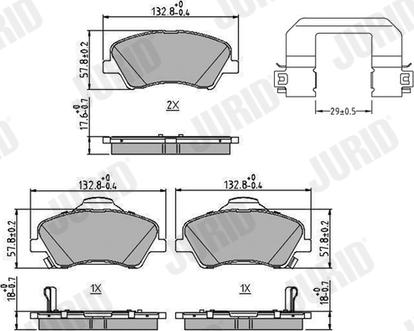 Jurid 573815J - Тормозные колодки, дисковые, комплект parts5.com