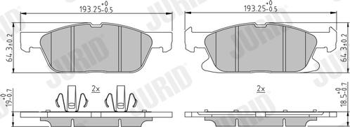 Jurid 573837J - Тормозные колодки, дисковые, комплект parts5.com