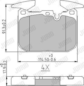 Jurid 573355J - Тормозные колодки, дисковые, комплект parts5.com