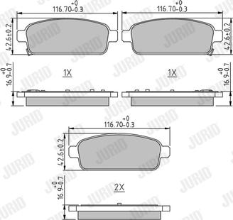 Jurid 573335J - Тормозные колодки, дисковые, комплект parts5.com