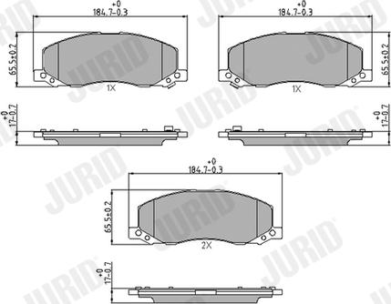 Jurid 573326J - Тормозные колодки, дисковые, комплект parts5.com