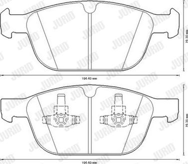 Jurid 573293JC - Тормозные колодки, дисковые, комплект parts5.com