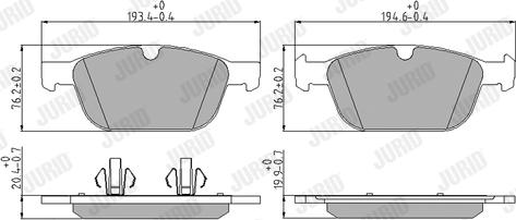 Jurid 573293J - Тормозные колодки, дисковые, комплект parts5.com