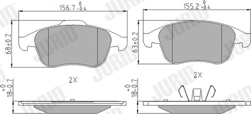 Jurid 573243J - Тормозные колодки, дисковые, комплект parts5.com