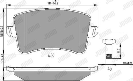 Jurid 573259J - Тормозные колодки, дисковые, комплект parts5.com