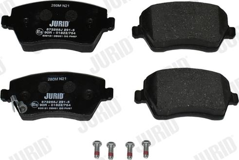 Jurid 573255J - Тормозные колодки, дисковые, комплект parts5.com