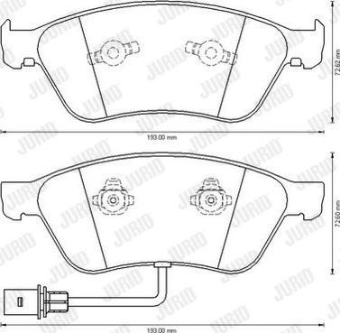 Jurid 573207JC - Тормозные колодки, дисковые, комплект parts5.com