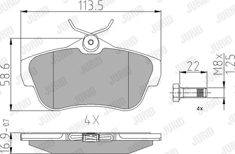 Jurid 573281J - Тормозные колодки, дисковые, комплект parts5.com