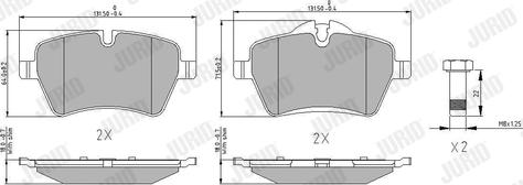 Jurid 573234J - Тормозные колодки, дисковые, комплект parts5.com