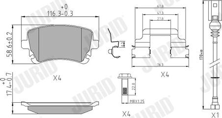 Jurid 573220J - Тормозные колодки, дисковые, комплект parts5.com