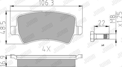 Jurid 573748J - Тормозные колодки, дисковые, комплект parts5.com