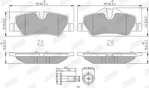 Jurid 573763J - Тормозные колодки, дисковые, комплект parts5.com