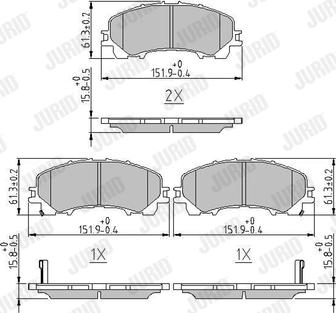 Jurid 573789J - Тормозные колодки, дисковые, комплект parts5.com