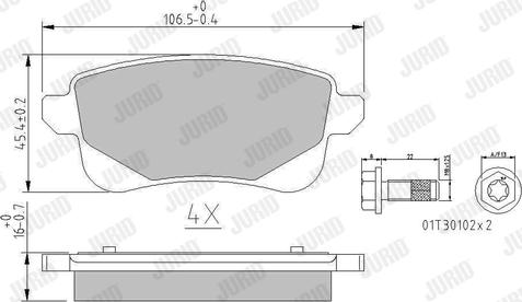 Jurid 573785J - Тормозные колодки, дисковые, комплект parts5.com