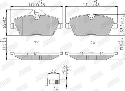 Jurid 573733J - Тормозные колодки, дисковые, комплект parts5.com